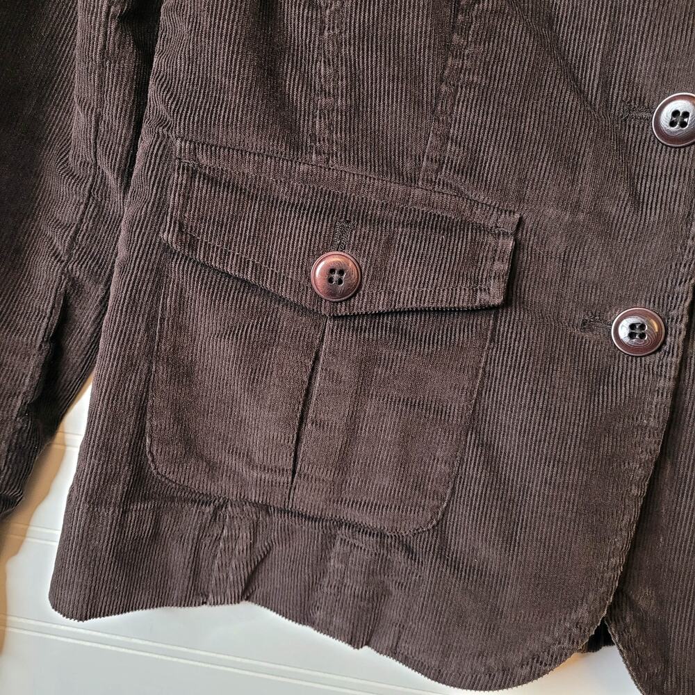 Talbots Blazer Size 6 Brown Corduroy Elbow Patches Academia Preppy - Picture 2 of 11